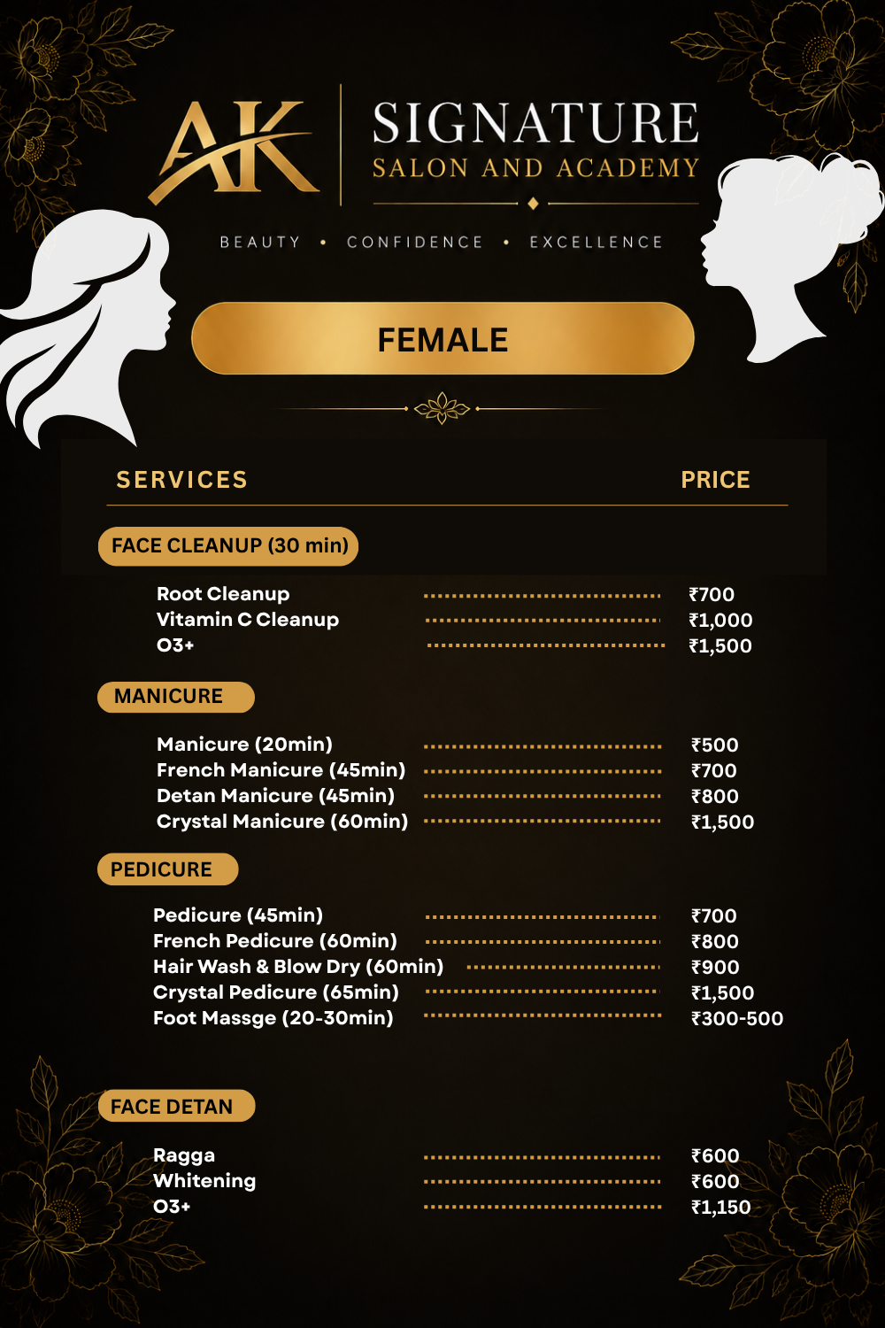 female price in salon